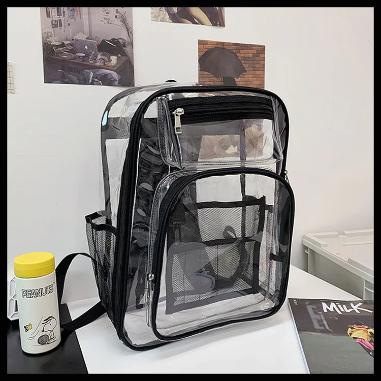 Transparent school backpack