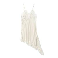 TRAF Lace Asymmetric Dress Summer New 2025 Women's clothing Fashion V-neck Sexy mini dress vest chic French Evening